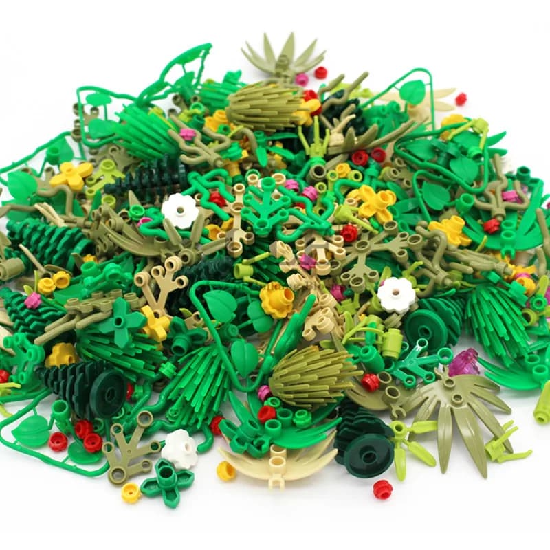 MOC Albero Pianta Building Blocks Mattoni Erba Cespuglio Giungla Fiore Accessori da giardino Compatibile con i giocattoli degli amici della città militare