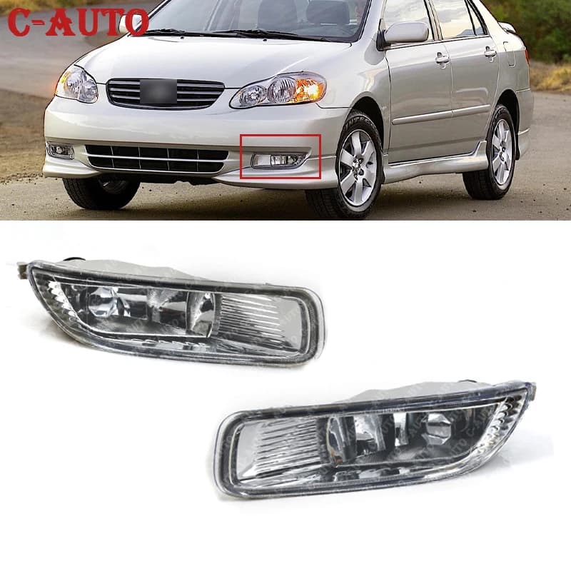 Auto Sinistra e Destra Paraurti Anteriore Fendinebbia Lampade Trasparente con Lampadine US per Toyota Corolla 2003 2004 2005 812102060 81200-02060