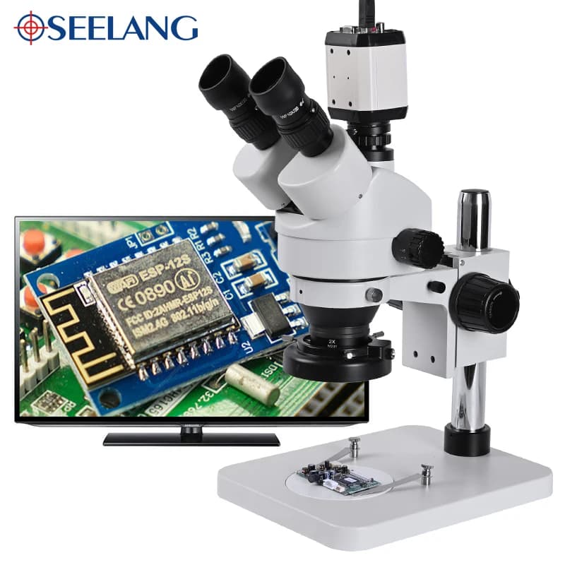 Microscopio stereo 3.5-90X di livello industriale con fotocamera per telefoni cellulari, orologi, saldatura di precisione, speciale manutenzione PCB