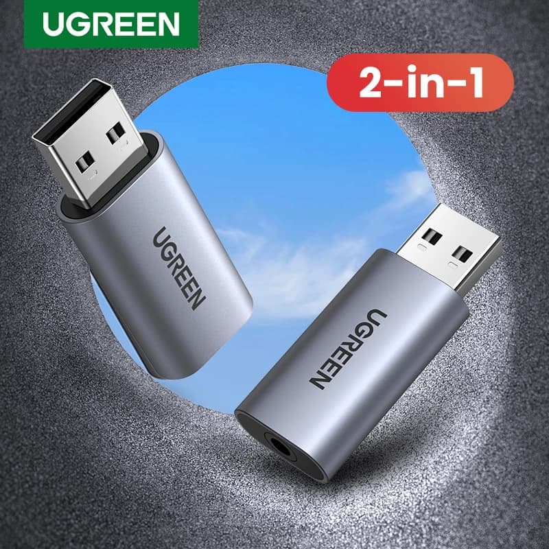 Scheda Audio UGREEN adattatore interfaccia Audio da USB a 3.5mm per microfono auricolare per PC Laptop PS5/4 trrs (CTIA/OMTP) guscio in metallo in alluminio