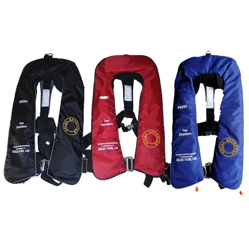 Giubbotto di salvataggio gonfiabile automatico professionale per adulti, doppi airbag galleggianti, grande ausilio, giubbotto di salvataggio da pesca, approvato 275N