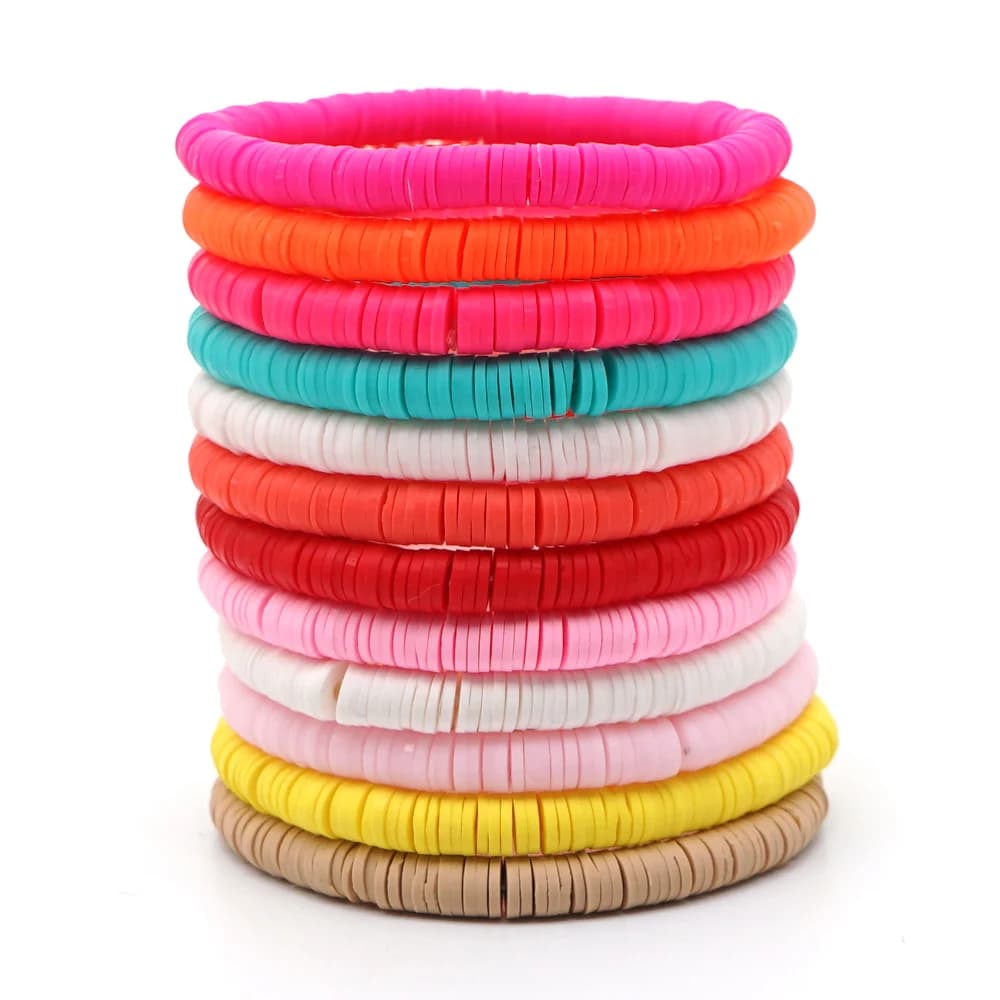 Go2Boho bracciale in argilla polimerica vinile Heishi bracciali africani 6mm Disc Bead Summer Beach Bohemian 2020 Boho Jewelry prezzo di fabbrica