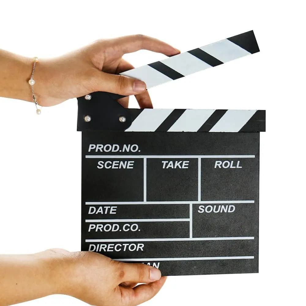 Movie Director Video Ardesia Assicella Pellicola Cut Prop Nero Bianco Bastone Clap Clapper Board Scene Ciac di Ripresa Maestro D'arte
