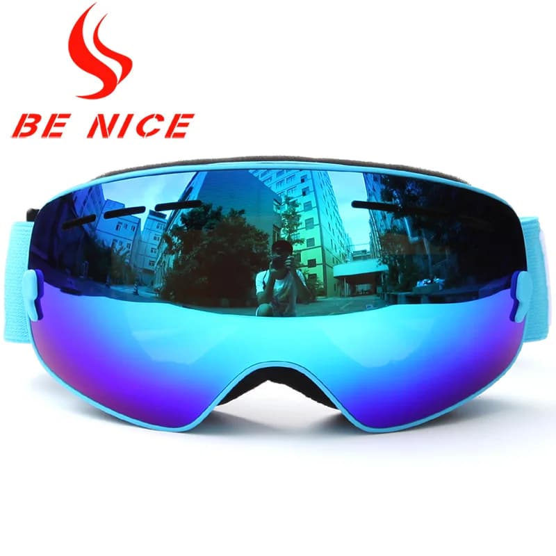 Benice Kids Ski Goggles Snowboard Goggles For Children UV400 Anti-fog Boy girl Skiing Goggles Spherical Lens Big Ski Glasses