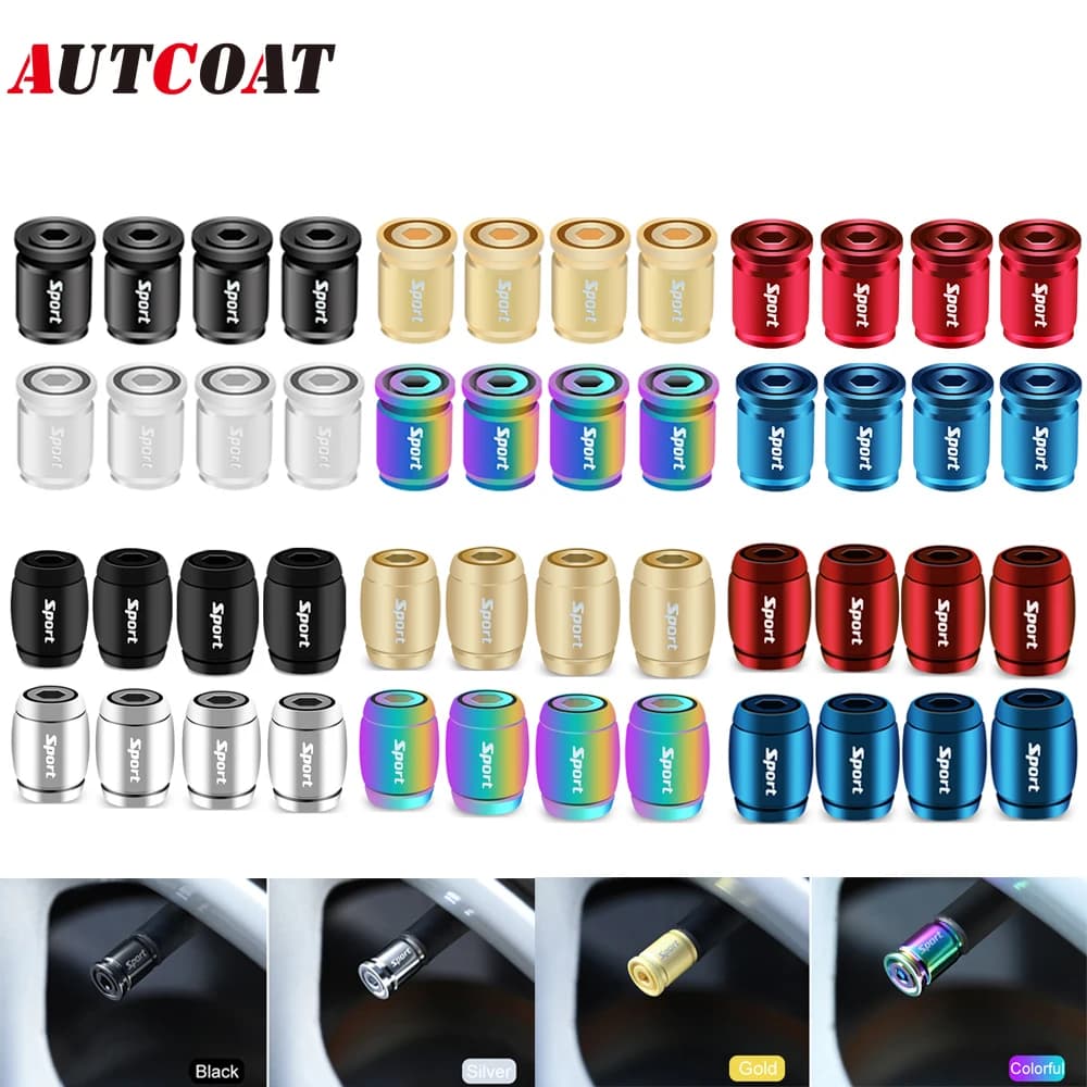AUTCOAT in lega di zinco antifurto Sport auto tappi valvole pneumatici pneumatici stelo pneumatico tappo aria per auto, camion, moto, bicicletta