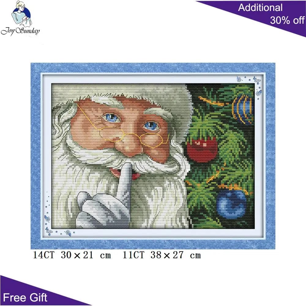 Joy Sunday Kit punto croce Babbo Natale, decorazione domestica contati e timbrati, Buon Natale, R308 3, 14CT, 11CT