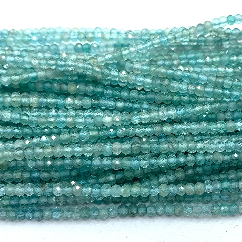 Veemake Apatite Fluorapatite Naturale Collana FAI DA TE Bracciali Anello Sfaccettato Piccolo Rondelle Perline da Donna Per Creazione di Gioielli 06701