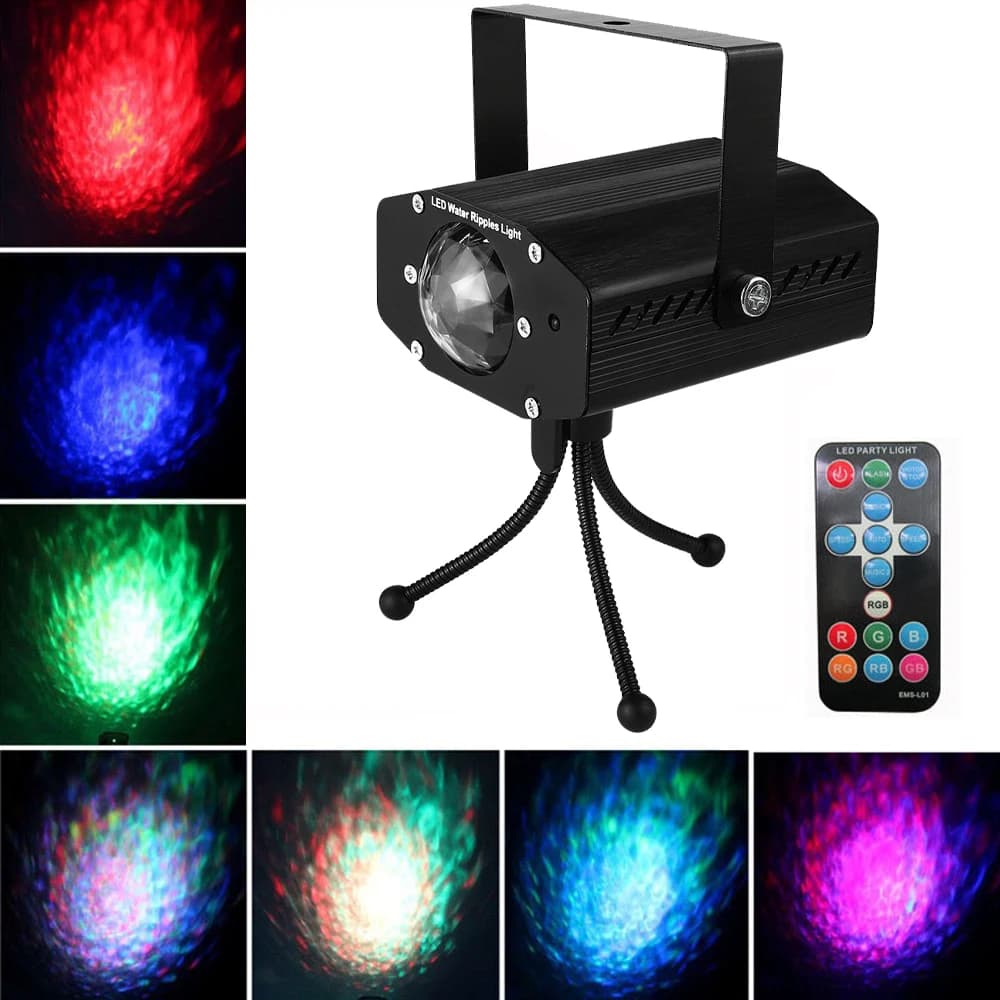 3X1W Onda Modello Acqua Discoteca Illuminazione Della Palcoscenico Suono Attivo 5W LED Lampada DJ Proiettore Laser Automatico Luce Del Partito di Controllo Remoto
