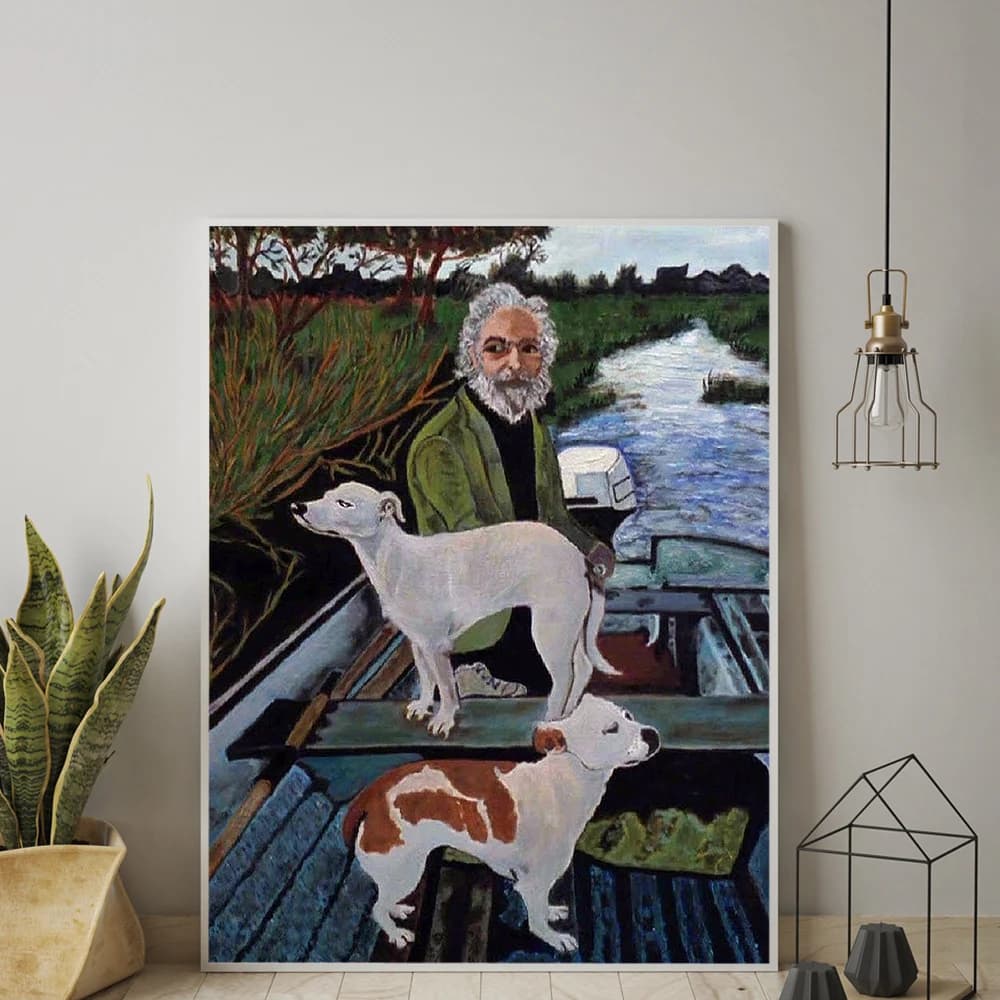 Goodfellys Old Man In Boat With Dogs Movie Painting poster e stampe Decorative Wall Art Pictures For Living Room Home Decor