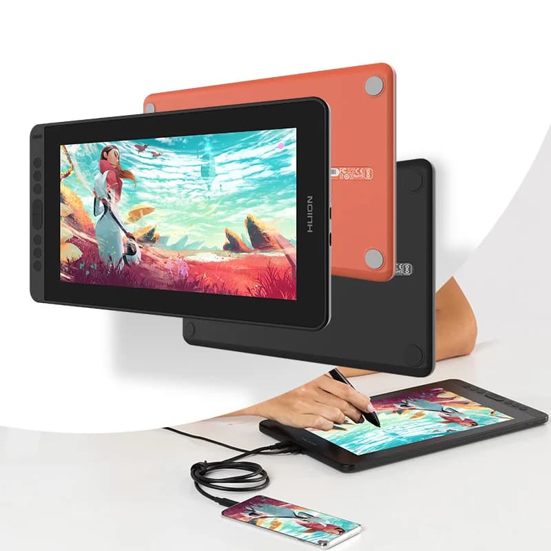 HUION Kamvas 12 Tavoletta grafica Monitor portatile da 11,6 pollici Schermo antiriflesso Penna da disegno Display Supporto Windows Android MacOS