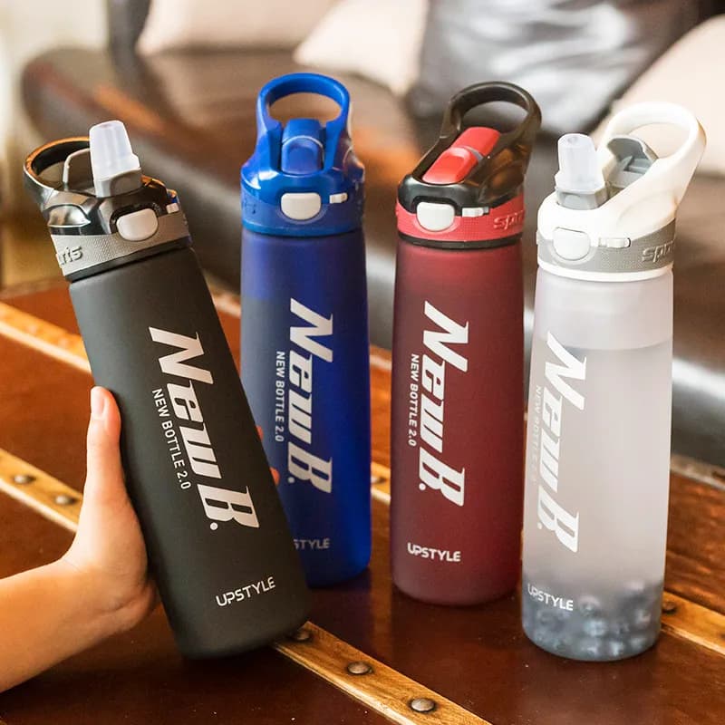 Outdoor Travel Water Bottles Portable Tritan Glasses Plastic Whey Milk Protein Powder Sport Shaker Bottle For With Straw Water Cup