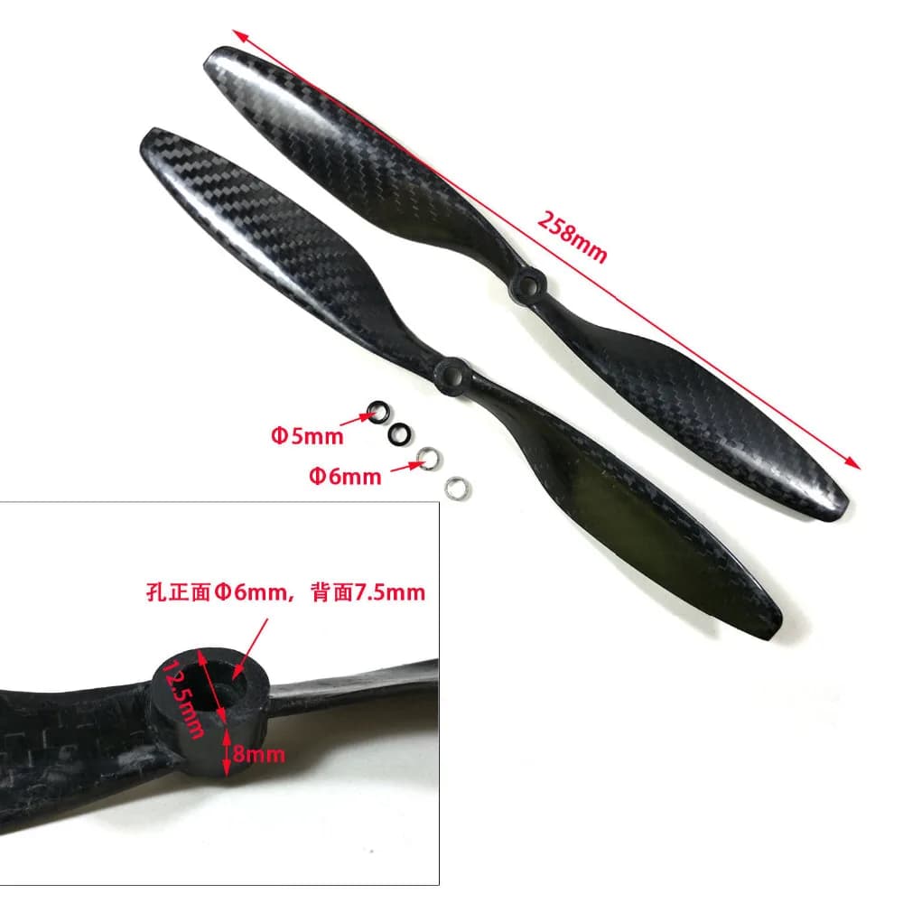 1 Coppia 1045 Eliche In Fibra di Carbonio F450 F550 Elica 10*4.5 10 pollici CW CCW Puntelli per F450 550 RC QuadCoptor Multi-Copter