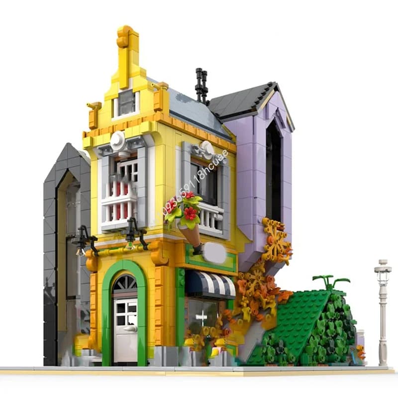 1880 pz MOC Unity Townhouse Modular Buildings Building Blocks Giocattolo Educativo Mattoncini Regalo di Natale Compleanno Bambini