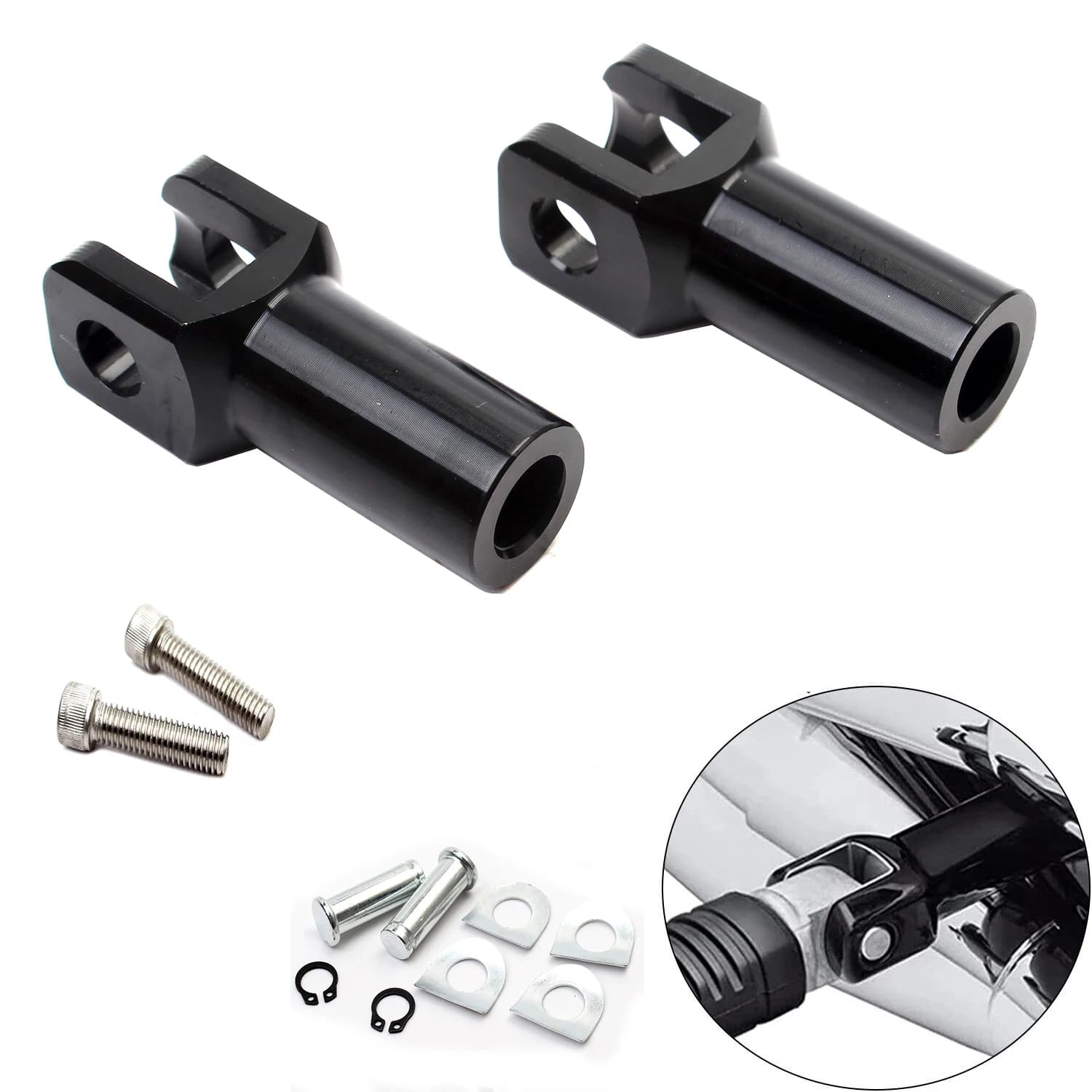Moto Passeggero Pedane Supporto di Montaggio 2.25 "Piede Clevis Kit Per Harley Softail Fatboy Heritage Softail FXST 2000-2006