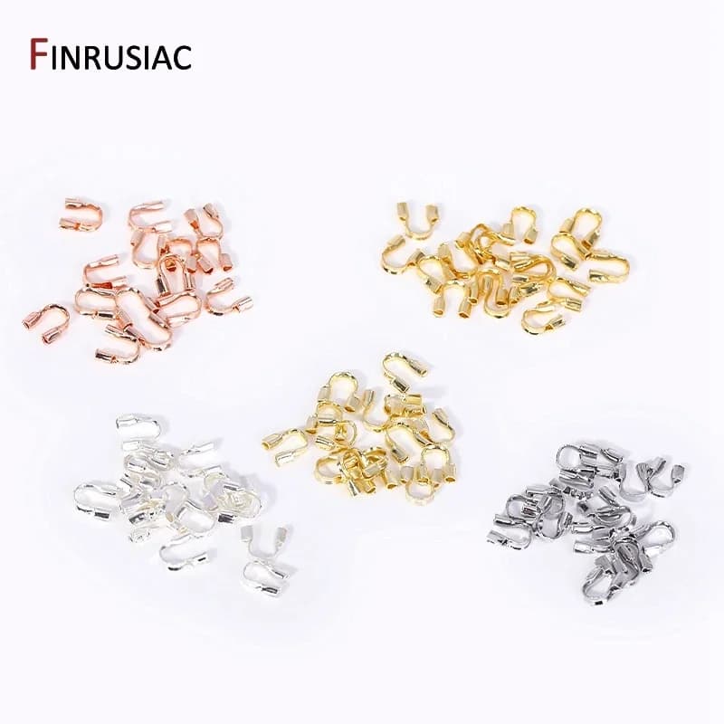 Protezione per cavo di protezione in filo di ottone placcato oro 14k/18k, connettore per protezioni per cavi a forma di U per forniture per la creazione di gioielli fai da te