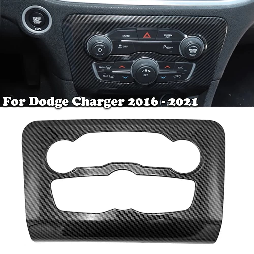Car Central Control Console Air Condition Trim Panel Cover Sticker in fibra di carbonio per Dodge Charger 2016-2021 accessori interni