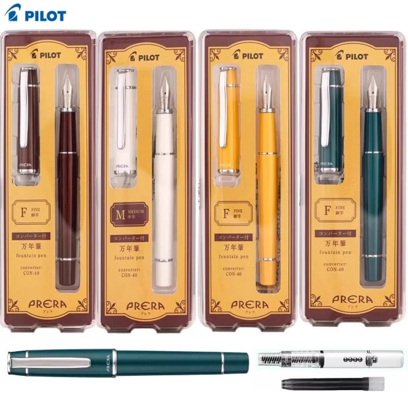 Pilot PREPA Fountain Pen Set Limited Edition,Steel Nib,Cartridge Converter,Portable School Pen for Students Calligraphy&Writing