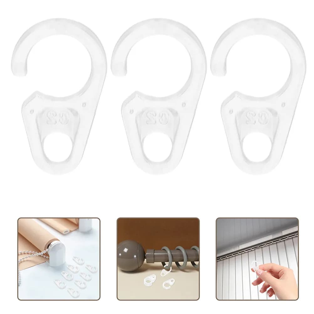 30 ganci per tende in plastica, piccoli, trasparenti, flessibili, compatibili con anelli in legno e metallo per tende, accessori per aste per finestre