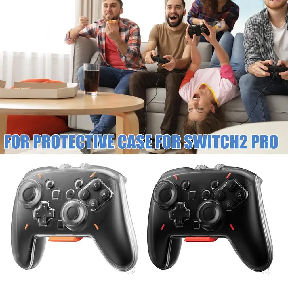 For Switch 2 Pro Transparent Case All-Round Protection Cover Anti-scratch Hard Clear Controller Shell Game Console Accessories