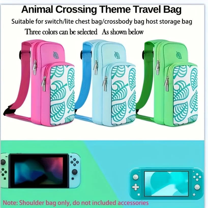 Cute Travel Bag For Switch/OLED/Lite，For Animal Crossing Games Accessories Console & Dock Charger