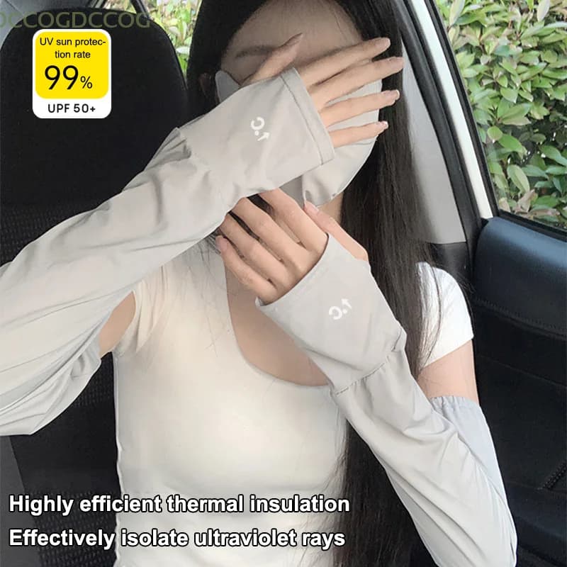 UV Protection Long Gloves 1Pair Outdoor Breathable Arm Sleeves Sunscreen Hand Cover Sleeves
