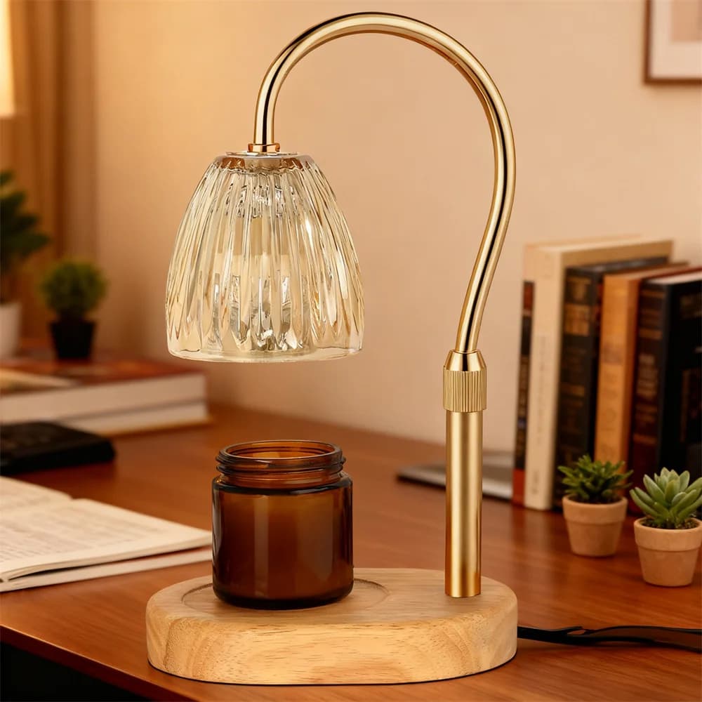 Scaldacandele lamp with Timer, Dimmable Scaldacandele for Candle in Barattolo, Scaldacera Adjustable in Height, Birthday Gifts