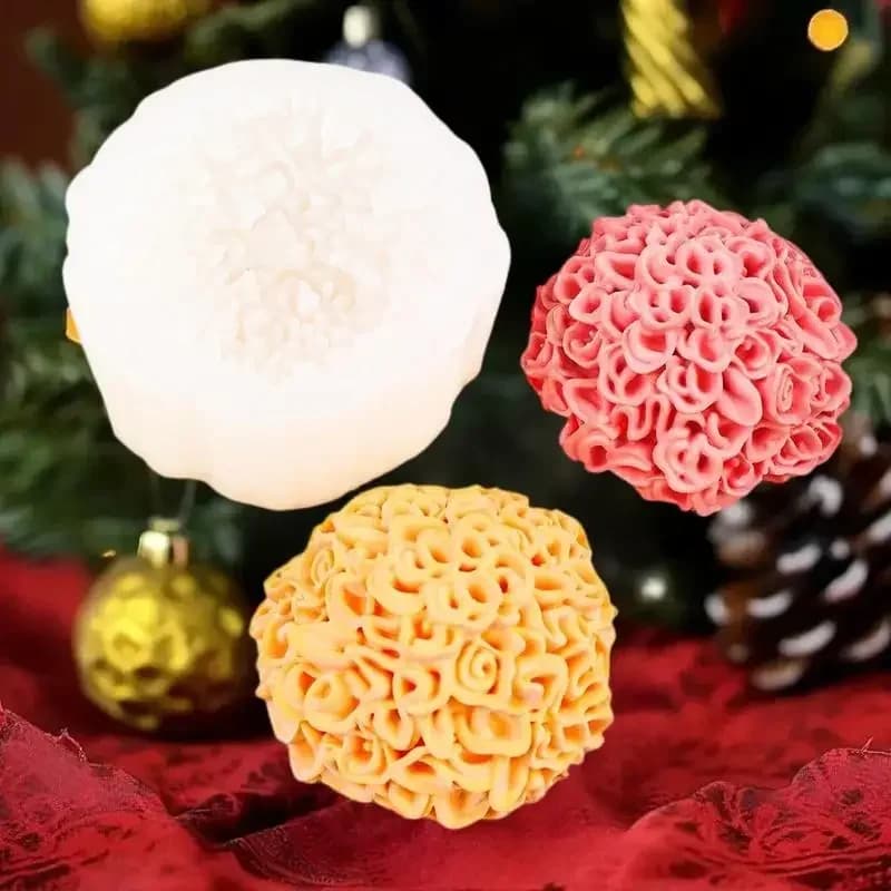 Stampo in silicone a forma di calendula 2026-A per fai da te, stampi per ornamenti in gesso a forma di crisantemo per candele aromaterapiche, stampi per ornamenti a goccia per il Giorno dei Morti
