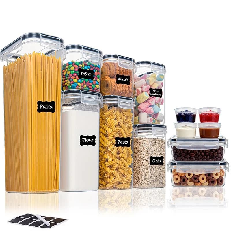 Set di 13 Contenitori per Alimenti per Zucchero, Farina, Prodotti da Forno e Salse