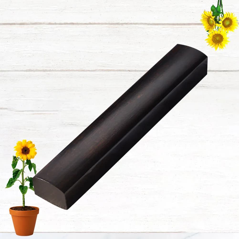 1Pair Black Catalpa Wood Paperweight Set Natural Grain Elegant Study Desk Decoration Heavy Duty for Chinese Calligraphy Sumi