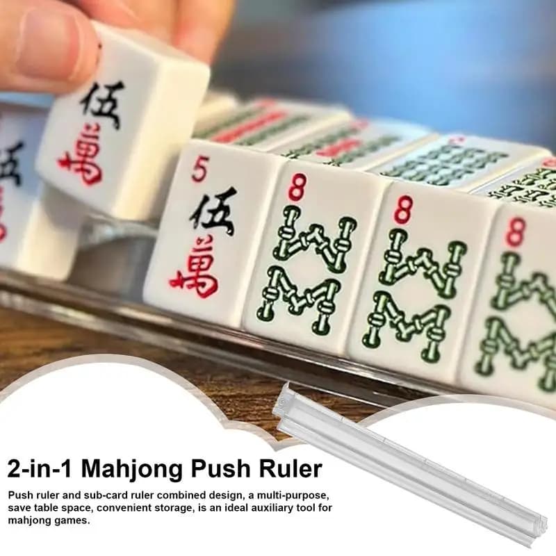 Rack Mahjong con spingitori Mah Jongg Vassoio per piastrelle Set di 4 organizer per piastrelle Mah Jongg in acrilico per accessori per giochi da tavolo per feste