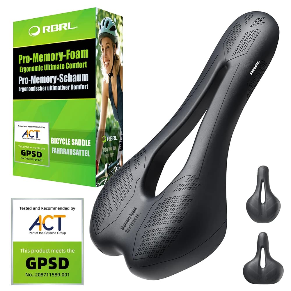 RBRL Sella per bici Sedile per bicicletta da strada di montagna Cuscino ergonomico in gel Sedile MTB impermeabile con assorbimento degli urti per uomini e donne