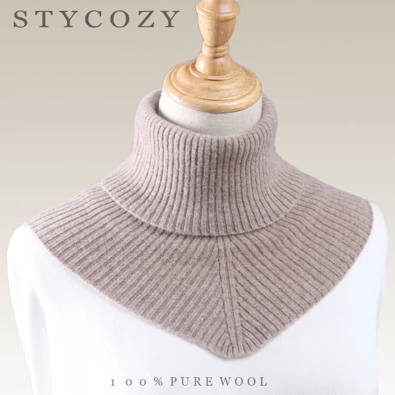 Autumn And Winter 100% Pure Wool Neck Cover Women'S Fake Collar Cover Warm High Neck Knitted Scarf Sweater Scarf
