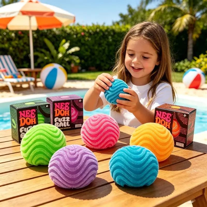 Fuzz Ball Wonder Waves Sensory Squeeze Toy Textured Stress Relief Fidget Ball for Adults Kids