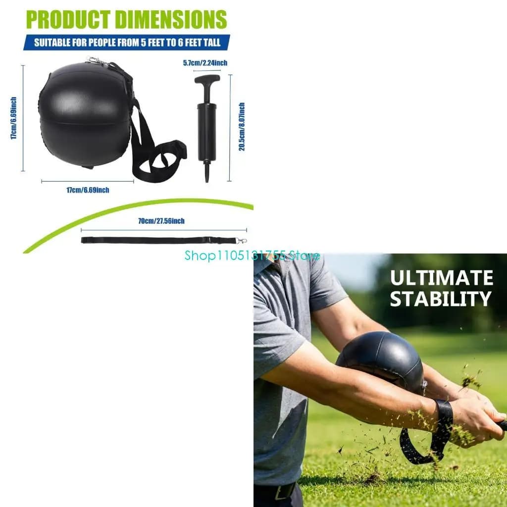 K0EF Inflatable Golf Swing Trainer Ball with Nylon Strap for Rhythm Practice