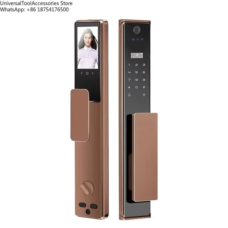 Serratura Biometrica per Casa con Schermo Grande ad Alta Definizione, Supporta Sblocco NFC da Polso e Archiviazione su Scheda di Memoria