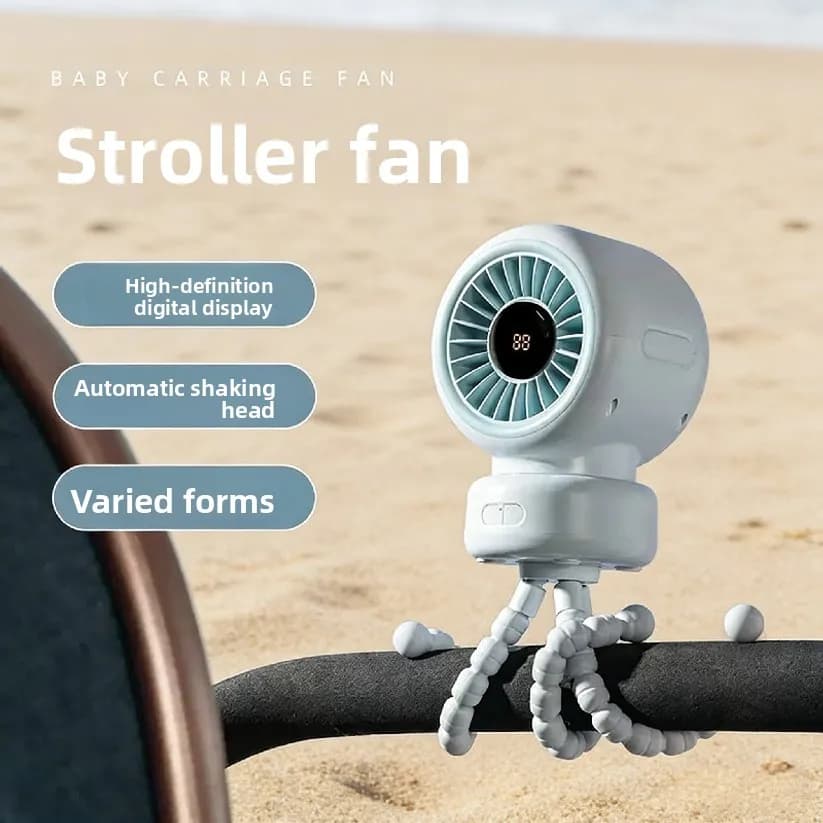 Baby Stroller Fan Can Swing Fan Octopus Clip Portable Desktop Charging Small Clip Fan Portable Mini Fan
