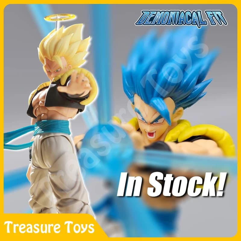 Demoniacal Fit Gogeta Figura Dragon Ball Z SHF Super Saiyan Blu Gogeta Eroe Valzer Anime Action Figure Modello Giocattoli Regali