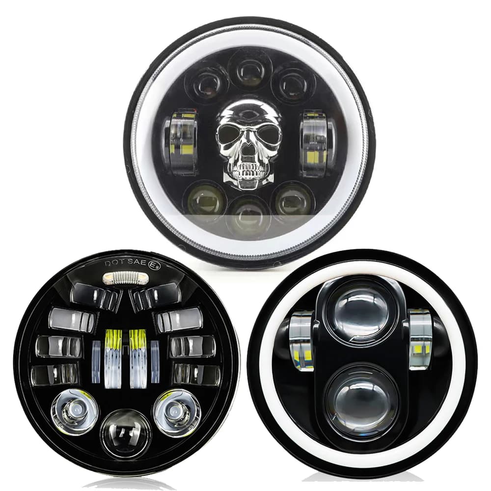 Faro a LED da 5.75 pollici per auto Halo Angel Eyes faro rotondo Cafe Racer 5-3/4 "faro a LED per moto