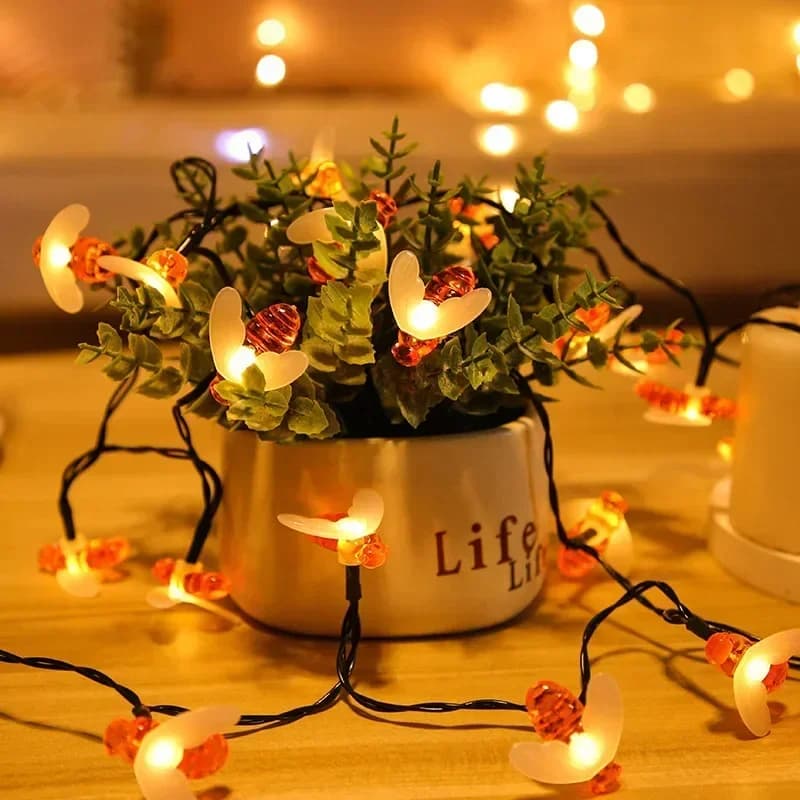 Lampada Solare a Stringa a Forma di Ape 20/50/100 LED, Luci Fatate da Esterno per Alberi, Ghirlanda per Matrimoni, 8 Modalità, Impermeabile, Decorazione per Patio, Giardino, Feste 2026