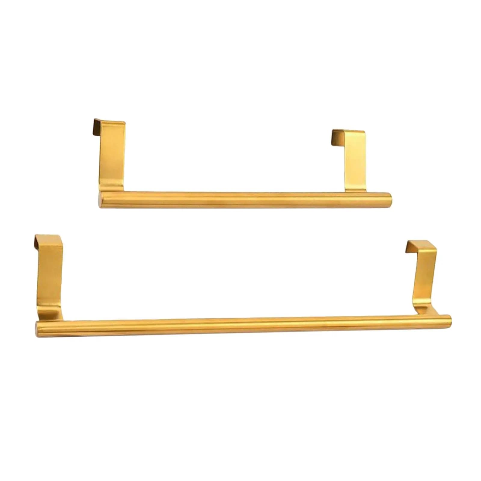 Porta asciugamani sopra l'armadio, porta asciugamani da appendere, in acciaio inox, per bagno, cucina, interno o esterno delle porte, mensola dorata