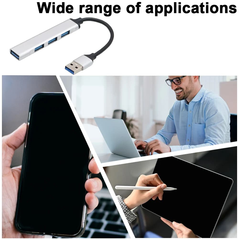 Hub USB a 4 porte 5Gbps, Hub dati USB da USB-C a USB, Hub USB 3.0 multiplo, Espansore porte USB per Laptop e PC