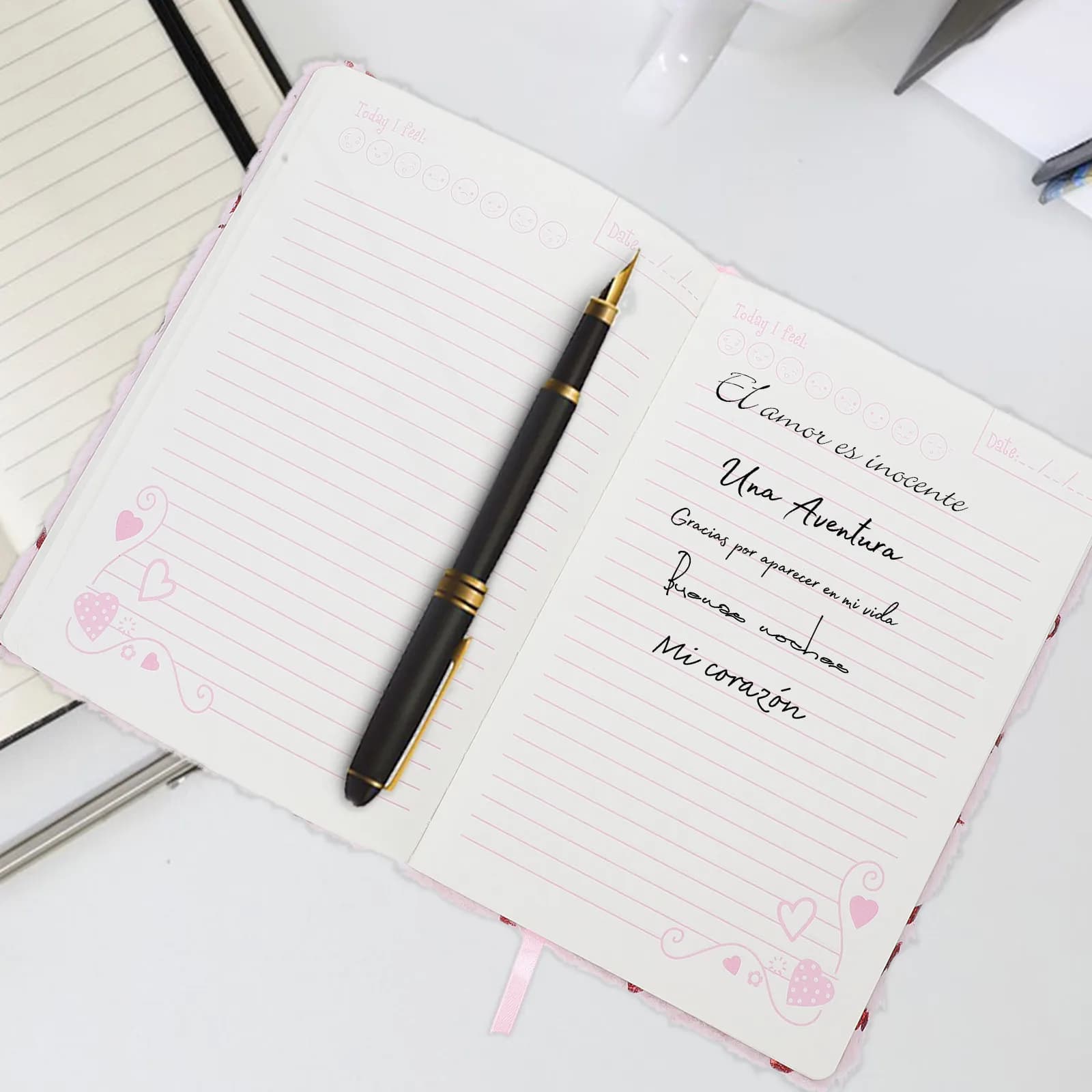 Quaderno con design a cuore, copertina morbida, diario, organizer multifunzione, agenda, libro per scrivere per San Valentino, diario con cartoni animati