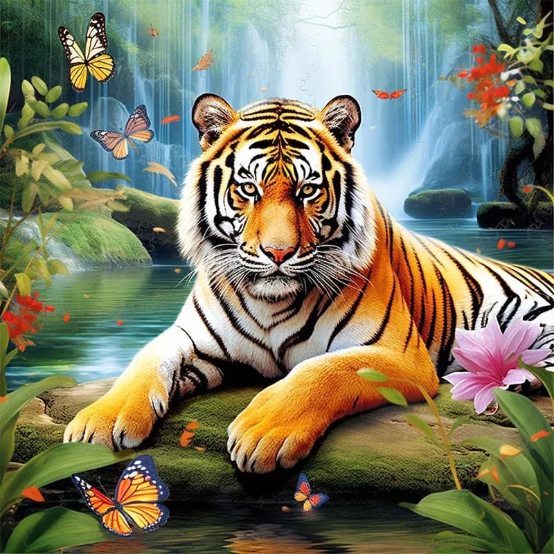 1 set di set di pittura con diamanti Tiger King, set di pittura per decorazioni per la casa con diamanti pieni per adulti fai da te, per adulti, artigianato artistico senza cornice
