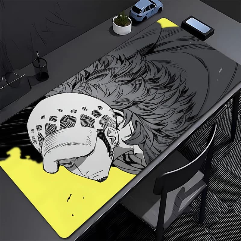 ONE PIECE Trafalgar D Water Law Tappetino per mouse Grande giocatore di gioco e-sport tappetino per mouse tappetino per laptop sottobicchiere antiscivolo PC Anime Mousepad