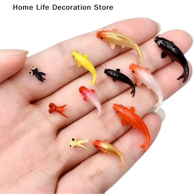 Set di 5 Modelli di Pesci in Miniatura, Giocattoli per Casa delle Bambole, Simulazione di Carpe Koi e Pesci Rossi, Decorazioni per Acquario, Giocattoli per Bambini, Ornamenti per Micro Paesaggi