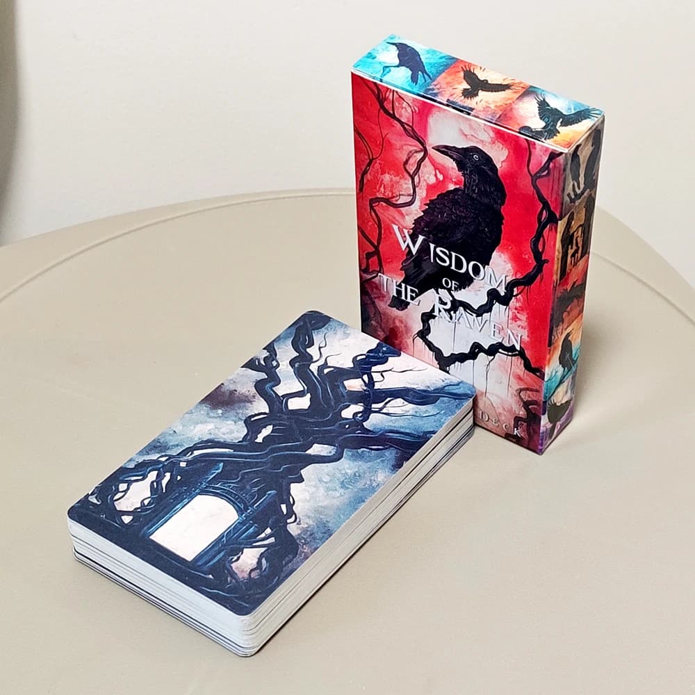 Mazzo Oracle Wisdom of The Raven - Mazzo Oracle da 52 carte con arte originale surreale e fantasia Raven 10,3 x 6 cm