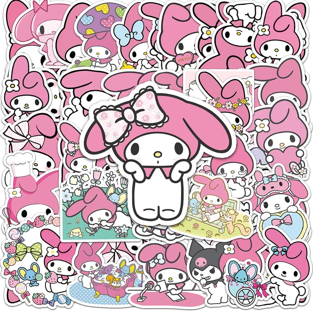 10/30/50pcs Cute Cartoon Pink My Melody Stickers decalcomania estetica Notebook fai da te Laptop Phone valigia decorazione Sticker giocattoli per bambini
