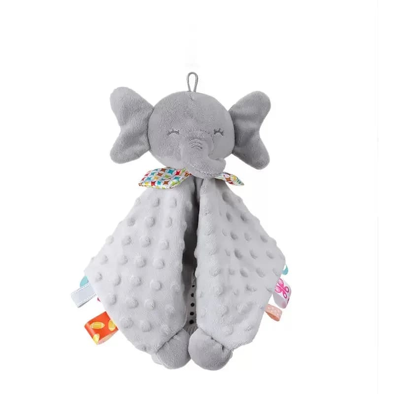 Coperta trapuntata per bambini con elefante Asciugamano morbido per placare Sonaglio per bambini Animali Giocattoli Lenire il razzamento Asciugamano per dormire Tornio Appendere il bambino