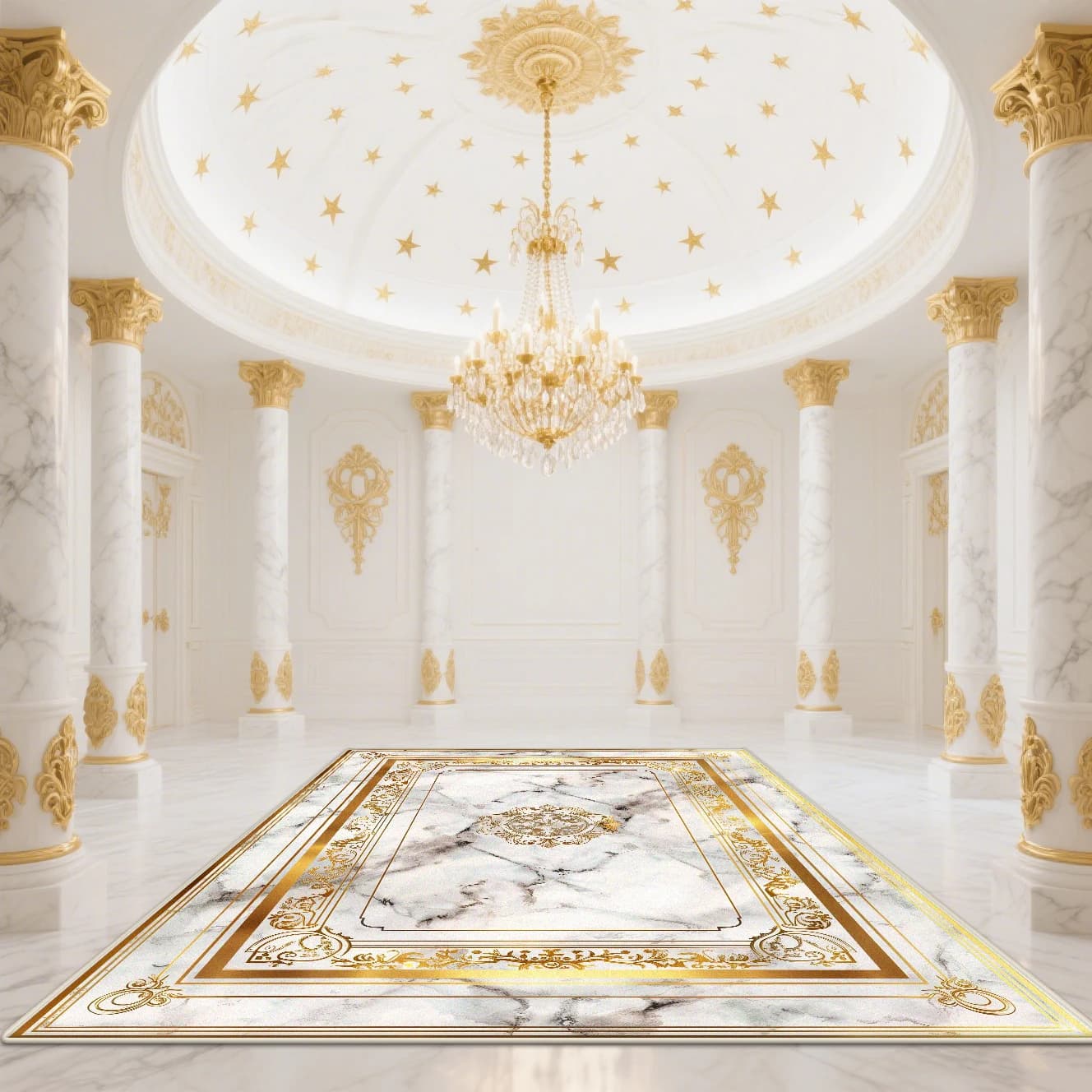 CARPET moderno con motivo in marmo bianco oro per la decorazione della stanza LIVE Tappeti di lusso per la casa di grandi dimensioni Tappetino per porta d'ingresso Tappeto antiscivolo