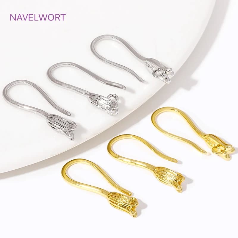 Ganci per orecchini placcati in oro 18 carati all'ingrosso Ganci per filo per orecchie con anello chiuso, accessori per orecchini, risultati di creazione di gioielli fai da te